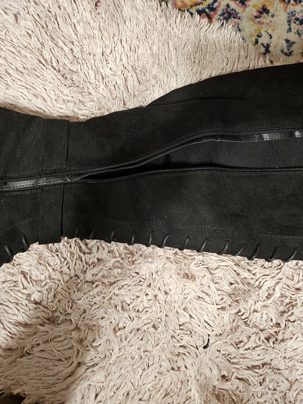Torrid Black Faux Suede Over-the-Knee Lace-Up Boots Size 9.5 Wide Width
